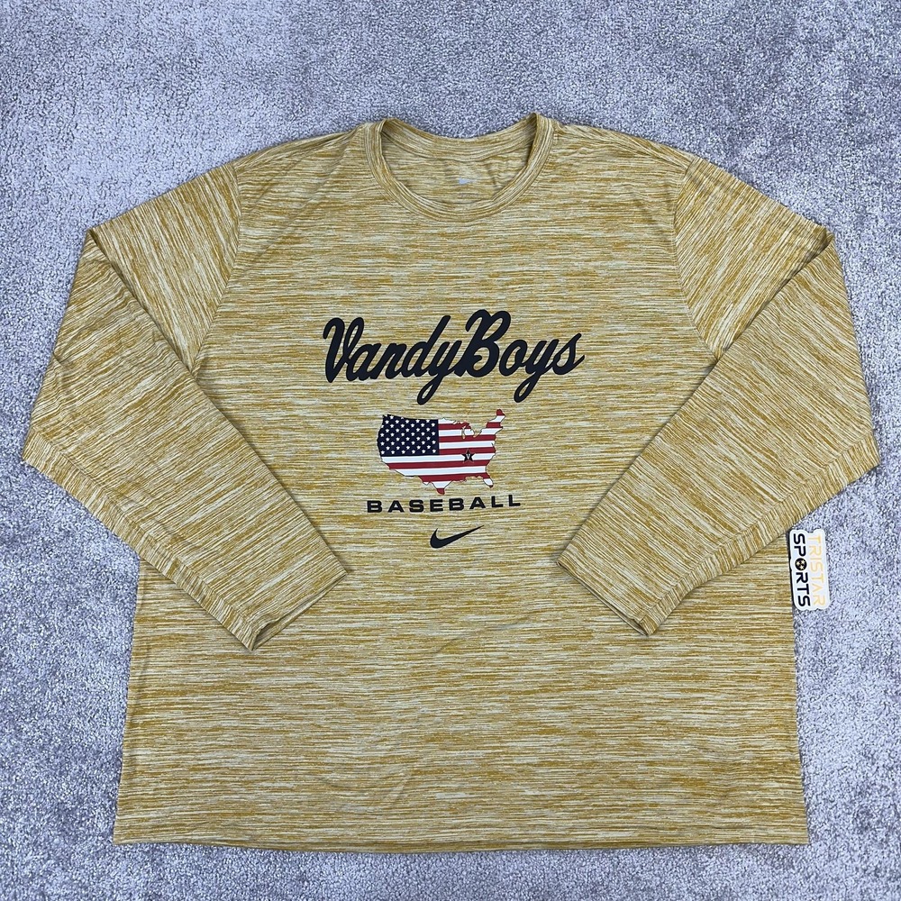 Vanderbilt Commodores Shirt Mens 3XL Gold Baseball Vandy Boys Nike PE Team Issue